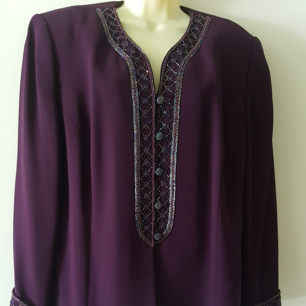 Vintage Valerie Stevens Maxi Suit 18W Beading EUC